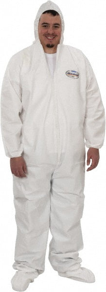 KleenGuard 44336 Non-Disposable Rain & Chemical-Resistant Coverall Non-Hazardous Dry Particulates, Non-Hazardous Liquid Splash & Non-Hazardous Liquid Spray, White, Film Laminate