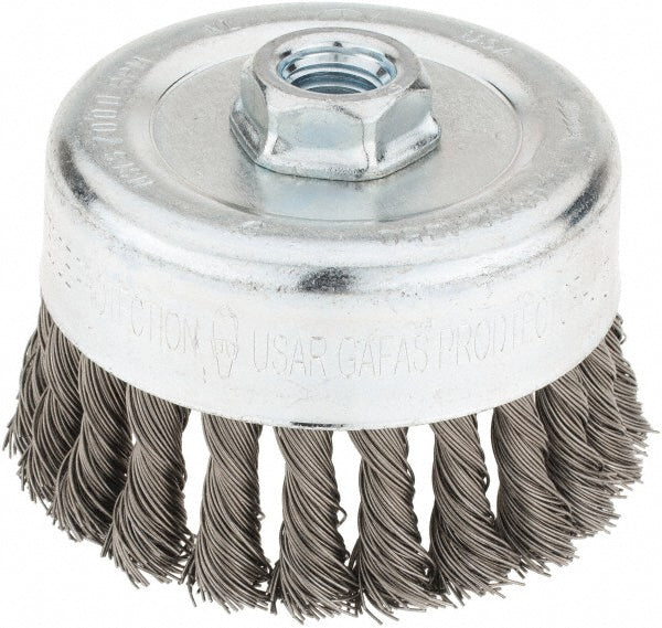 Milwaukee Tool 48-52-1350 Cup Brush 4" Dia, 0.023" Wire Dia, Steel, Knotted