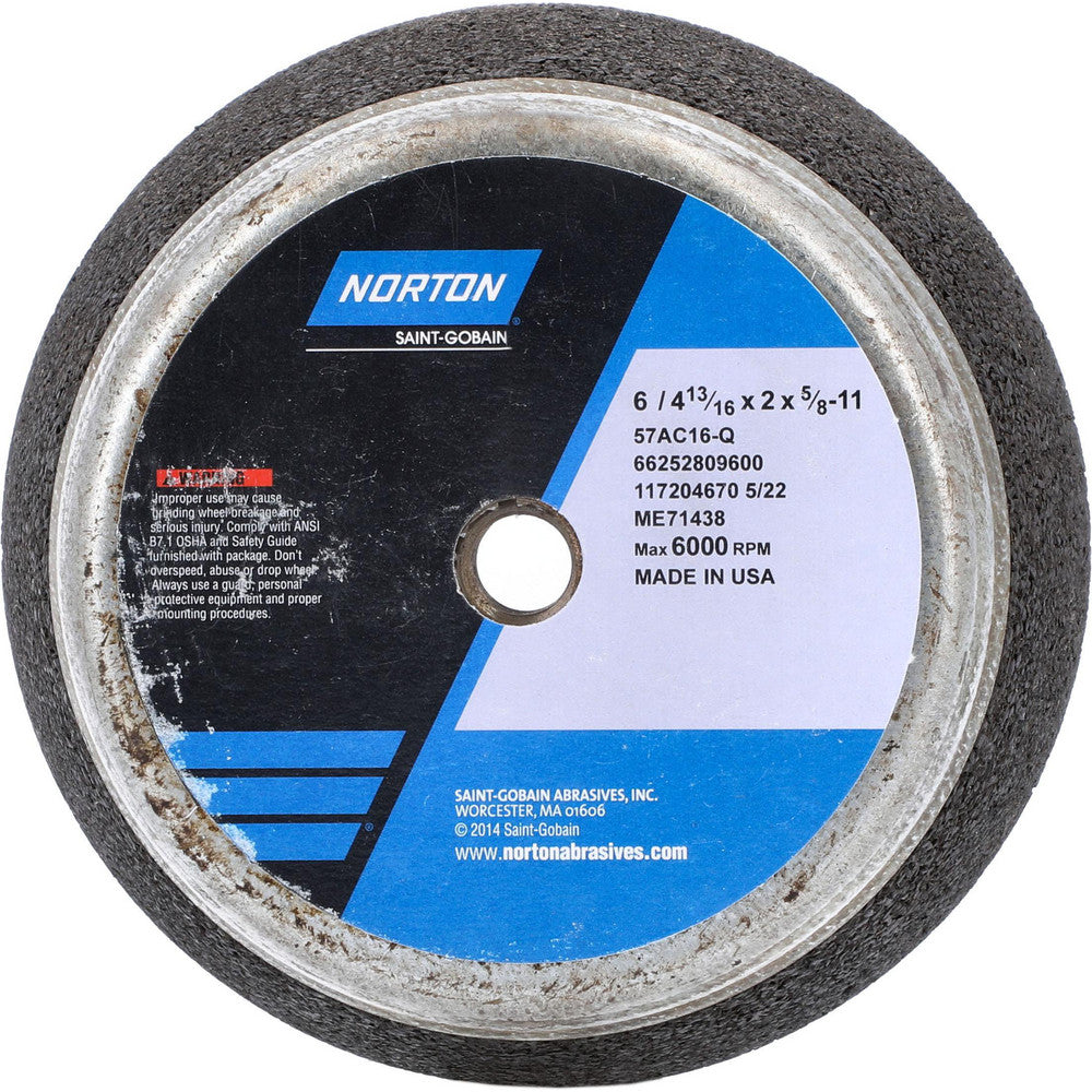 Norton 66252809600 Tool & Cutting Grinding Wheel 6" Dia, 16 Grit, Q Hardness, Type 11