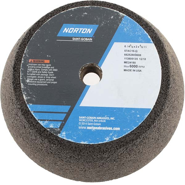 Norton 66252809608 Tool & Cutting Grinding Wheel 6" Dia, 16 Grit, Q Hardness, Type 11