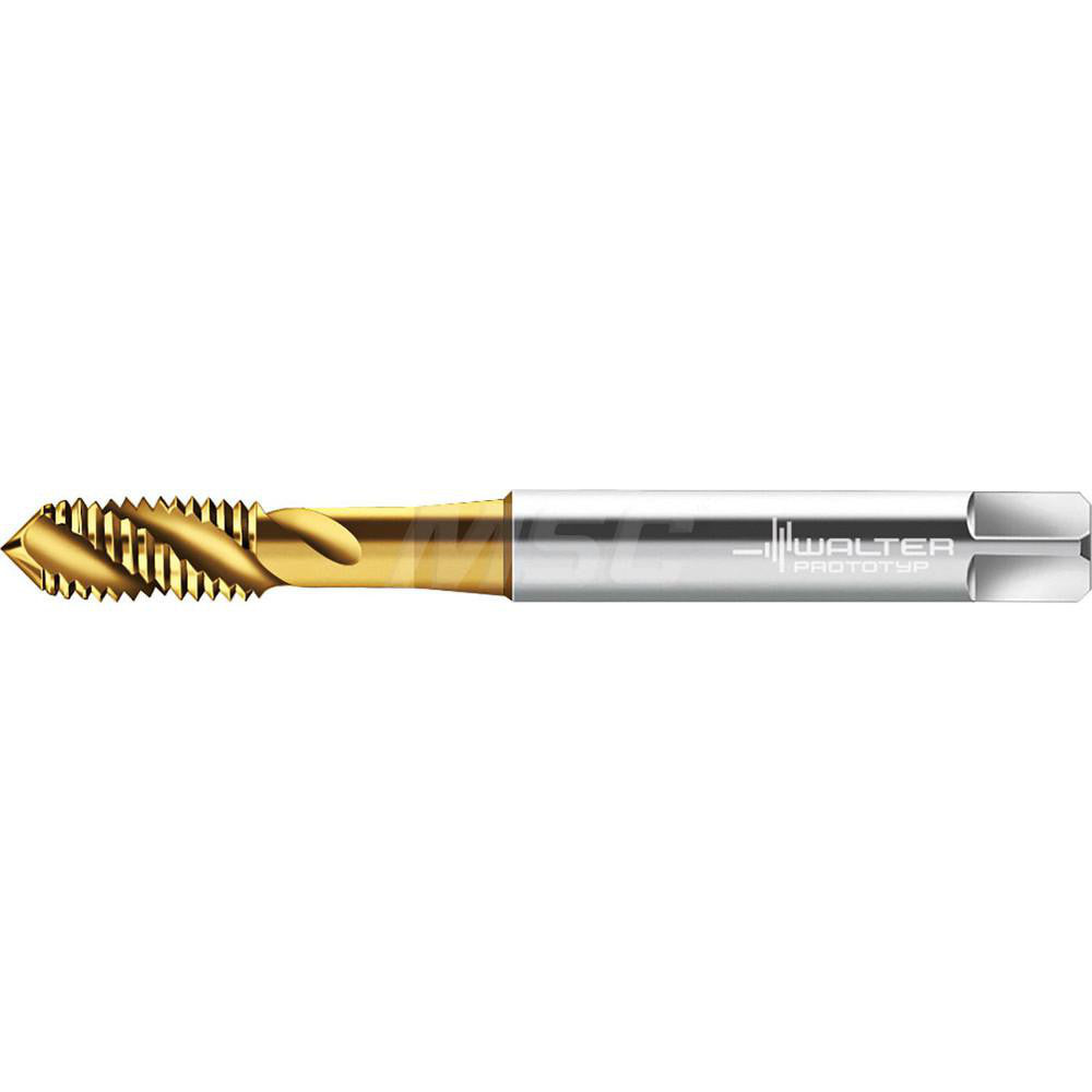 Walter-Prototyp 7629582 Spiral Flute Tap M3 Metric, 3 Flutes, Semi-Bottoming, 6H Class of Fit, High Speed Steel-E, TiN Coated