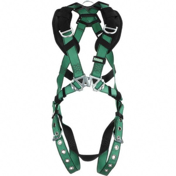 MSA 10197219 Fall Protection Harnesses 400 Lb, Vest Style, Size Standard, Polyester, Back & Hips