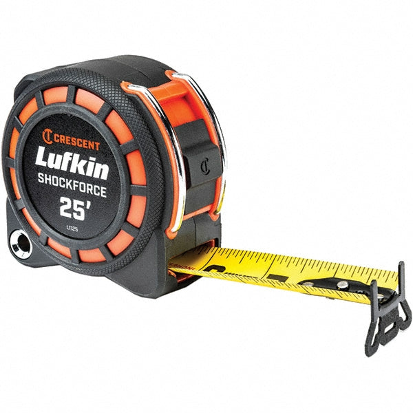 Lufkin L1125CME-02 Tape Measure 25' Long, 1-3/16" Width, Black & Yellow Blade