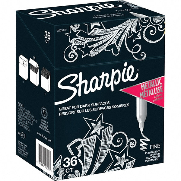 Sharpie 2003899 Permanent Marker Metallic Silver, AP Non-Toxic, Fine Point