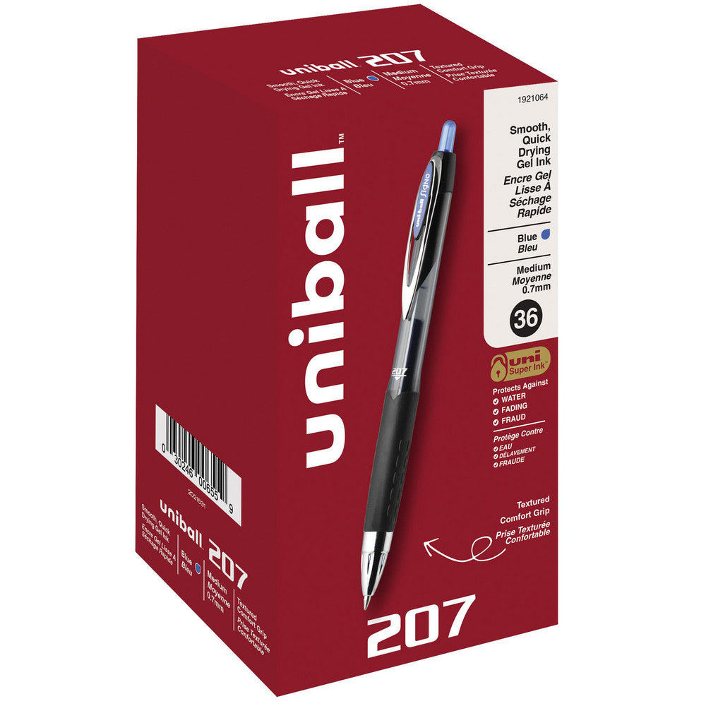 Uni-Ball 1921064 Retractable Gel Pen 0.7 mm Tip, Blue Ink