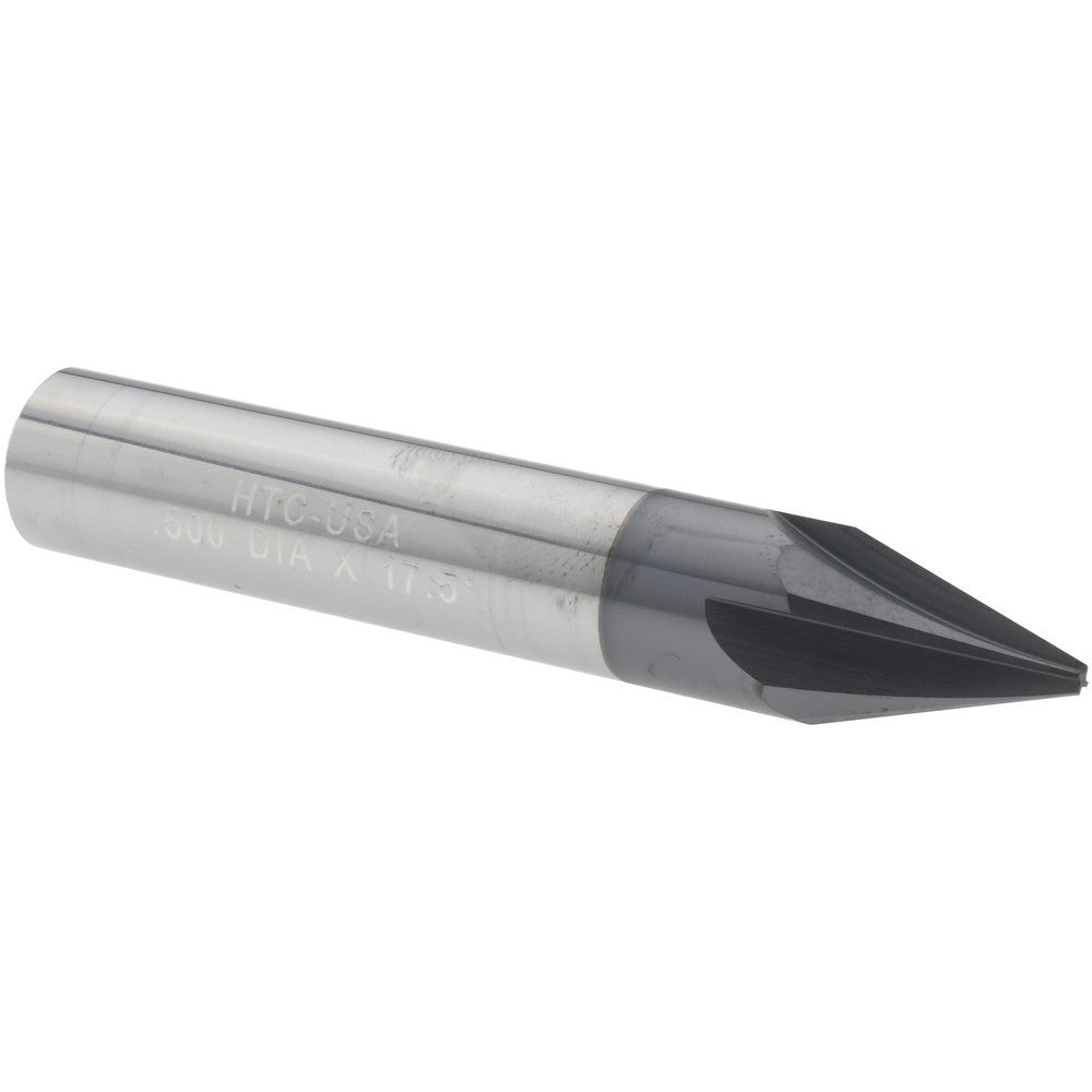 Harvey Tool 18318-C3 Chamfer Mill 1/2" Dia, 1/2" Shank Dia, 35 deg, 4 Flute, Solid Carbide, Single End