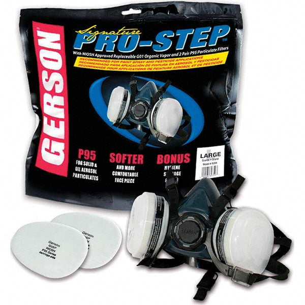 Gerson 9391 Half Facepiece Respirator Silicone, Bayonet, Large