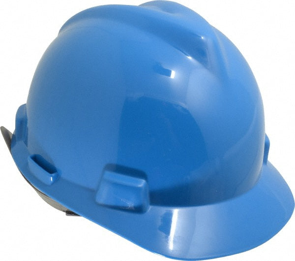 MSA 463943 Hard Hat Impact Resistant, V-Gard Slotted Cap, Type 1, Class E, 4-Point Suspension