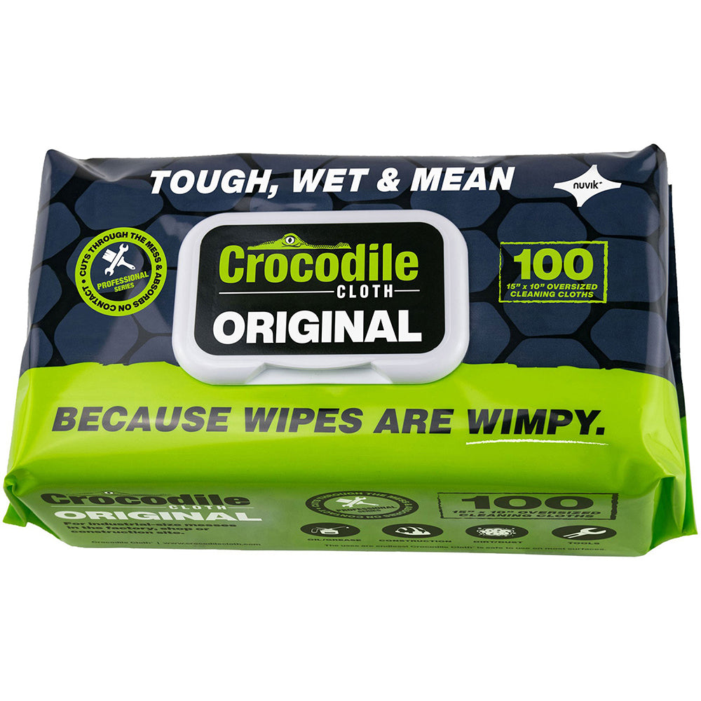 Crocodile Cloth 5900-100 Crocodile Cloth Original Oversized Cleaning Cloths, 15" x 10", 100/Pack - Multi-Surface, Industrial Strength