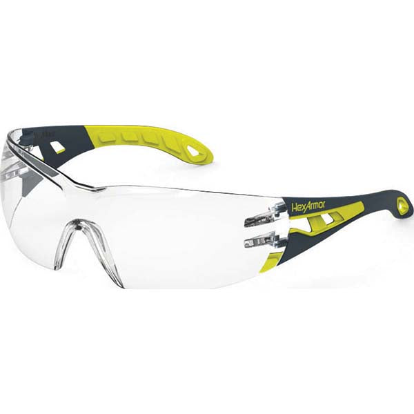 HexArmor 11-10003-04 Safety Glass Anti-Fog & Scratch-Resistant, Polycarbonate, Clear Lenses, Frameless, UV Protection