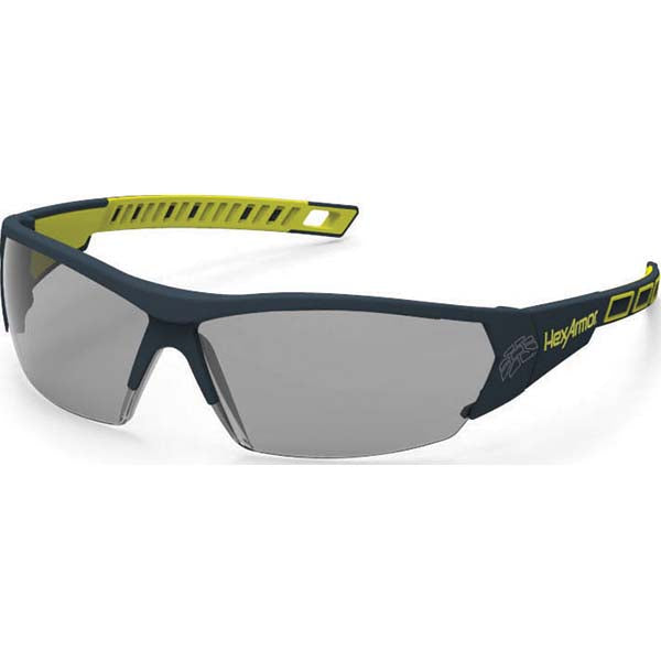 HexArmor 11-14003-02 Safety Glass Anti-Fog & Scratch-Resistant, Polycarbonate, Gray Lenses, Frameless, UV Protection