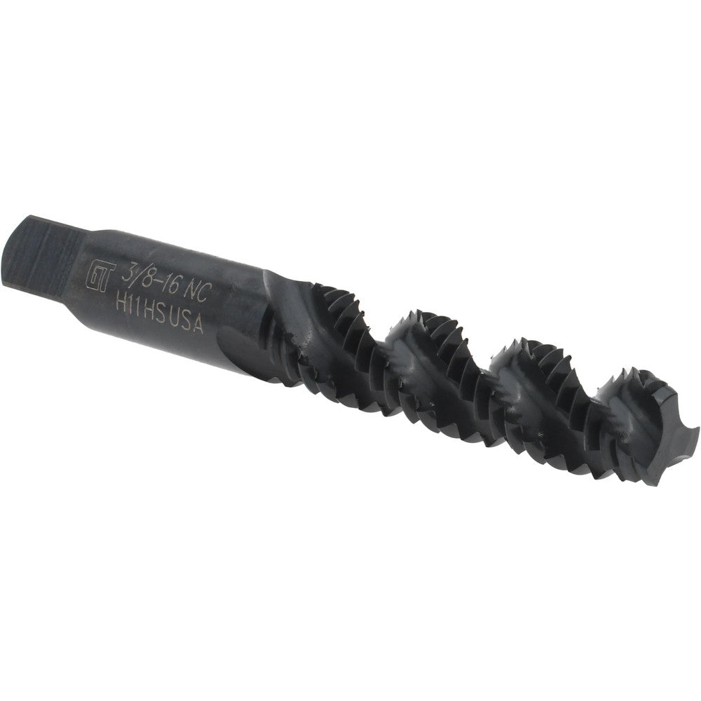 Greenfield Threading 313584 Spiral Flute Tap 3/8-16 UNC, 3 Flutes, Modified Bottoming, High Speed Steel, Bright/Uncoated
