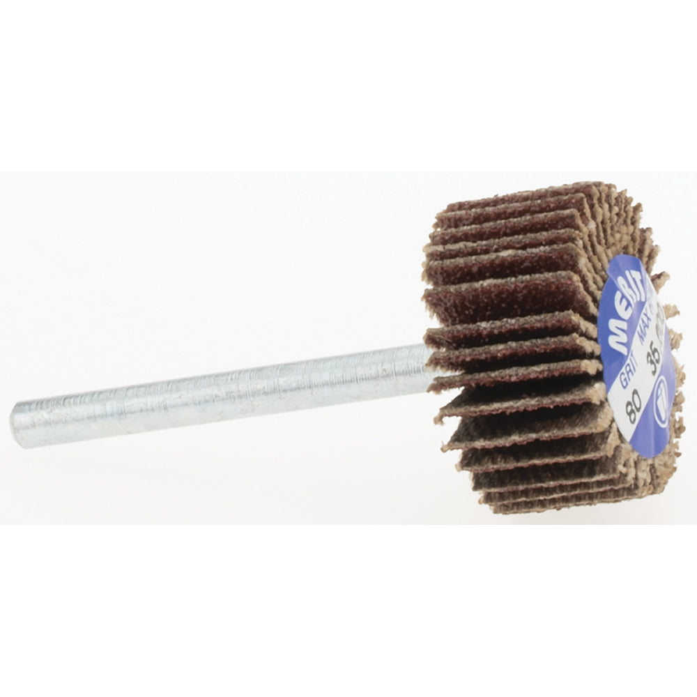 Merit Abrasives 08834137561 Mounted Flap Wheel 3/4" Dia, 3/8" Face Width, 80 Grit, Aluminum Oxide