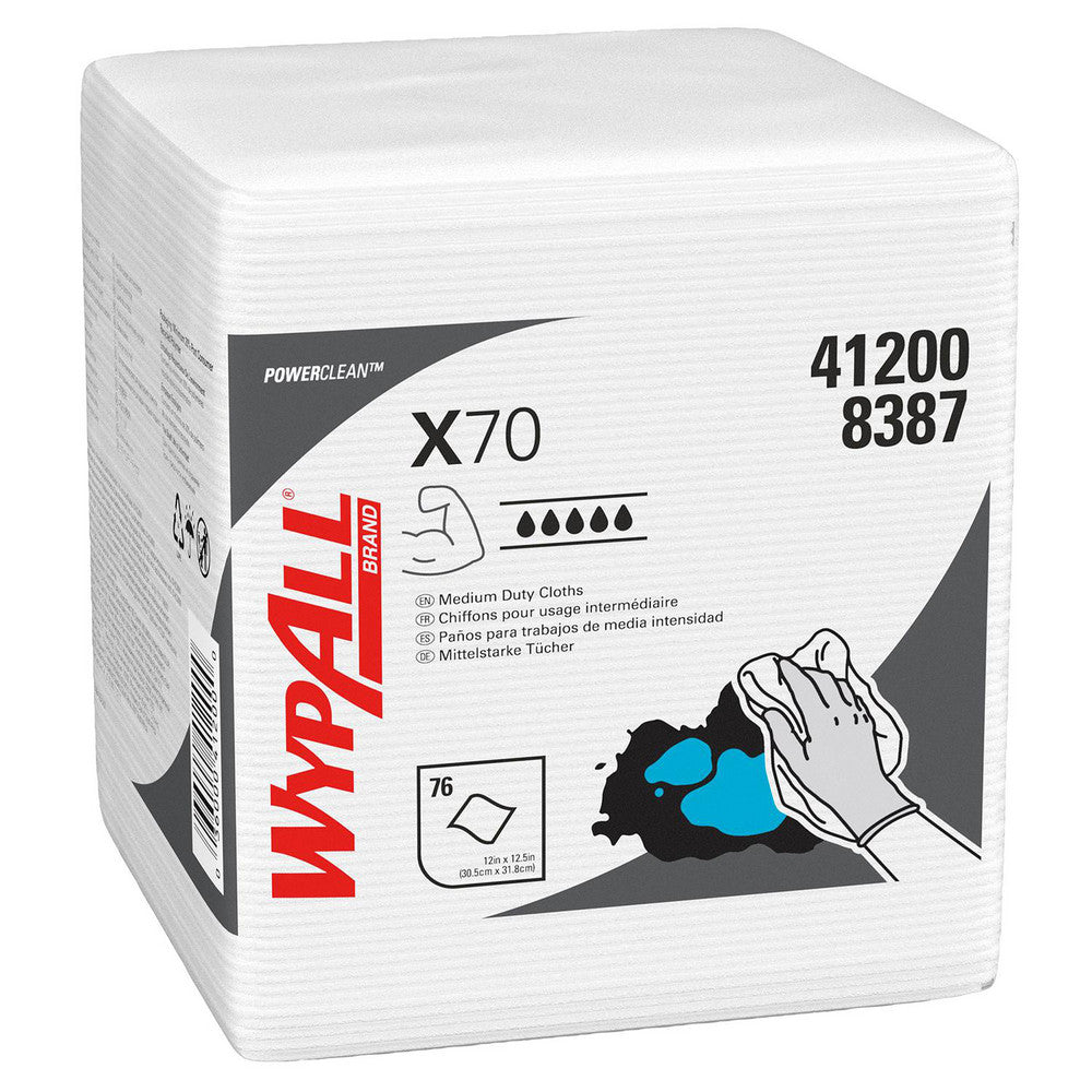 WypAll 41200 PowerCleanâ„¢ X70 Medium Duty Cloths (41200), Quarterfold, Long Lasting Towels, White