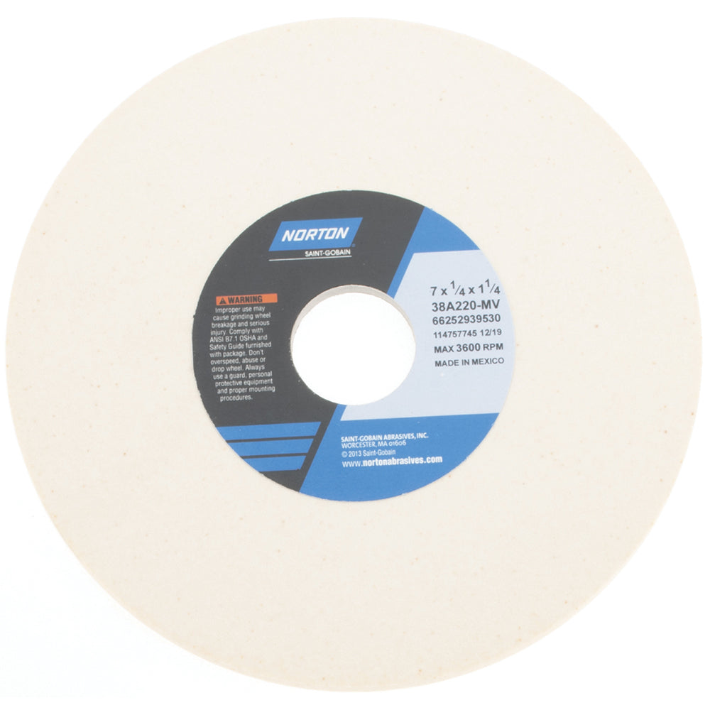 Norton 66252939530 Surface Grinding Wheel 7" Dia, 1/4" Thick, 1-1/4" Hole, 220 Grit, M Hardness