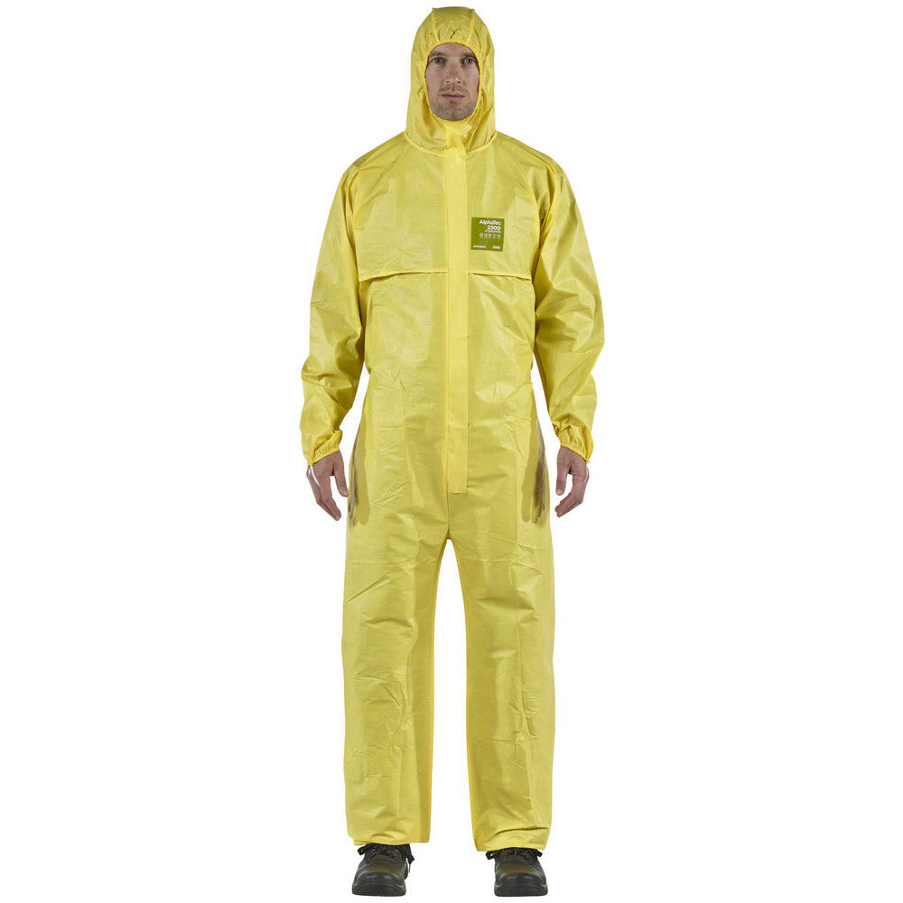 Ansell YY23-B-92-111-07 Non-Disposable Rain & Chemical-Resistant Coveralls Size 3X-Large, Yellow, Film Laminate