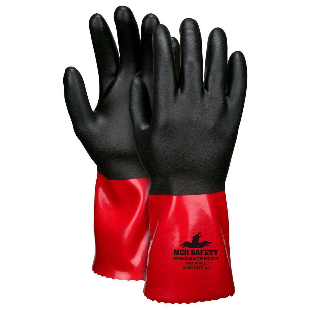 MCR Safety MG9645L Chemical Resistant Gloves PredaStretch MG9645, Size Large, PVC, Supported, General Purpose Chemical-Resistant