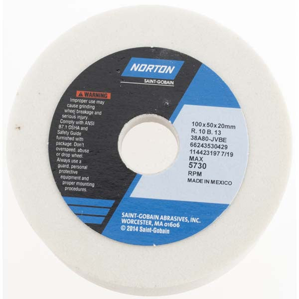Norton 66243530429 Tool & Cutting Grinding Wheel 4" Dia, 80 Grit, J Hardness, Type 6
