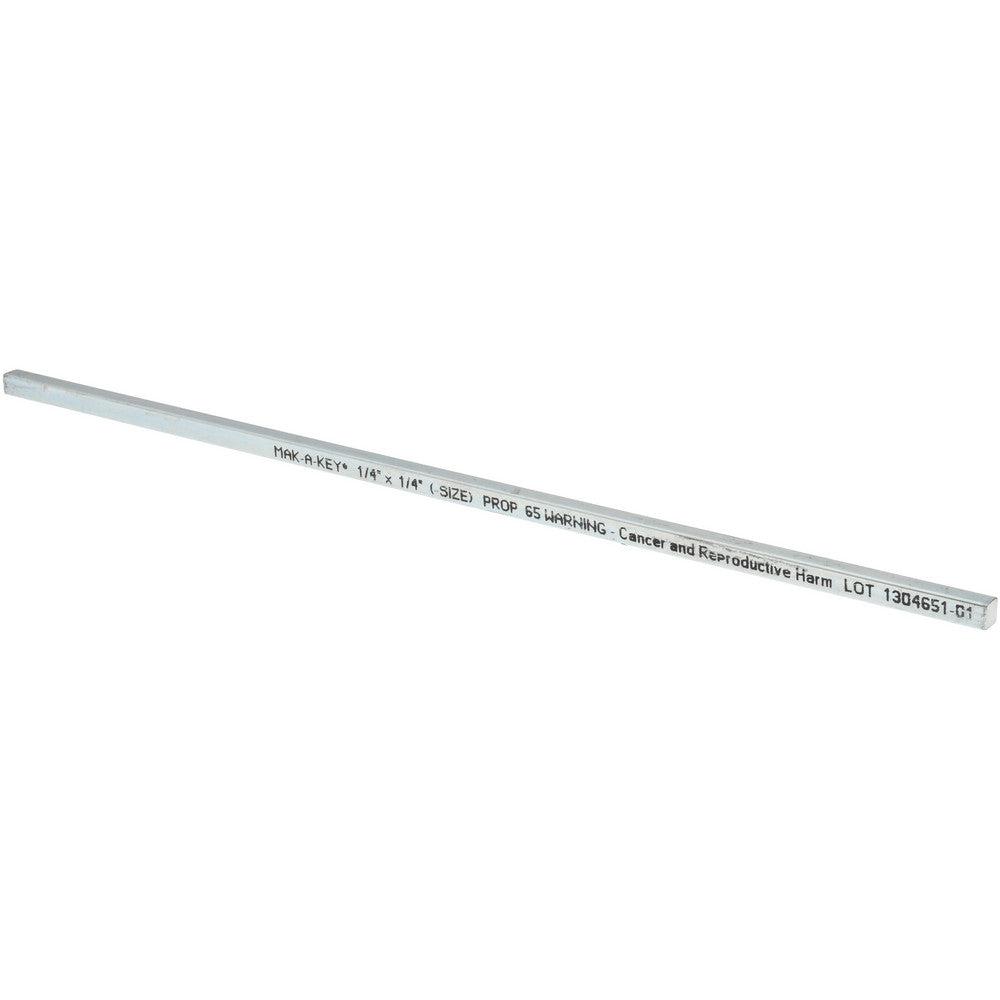 Mak-A-Key 3102500250-12 Undersized Key Stock 1/4" High, 1/4" Wide, 12" Long, Steel, Zinc-Plated