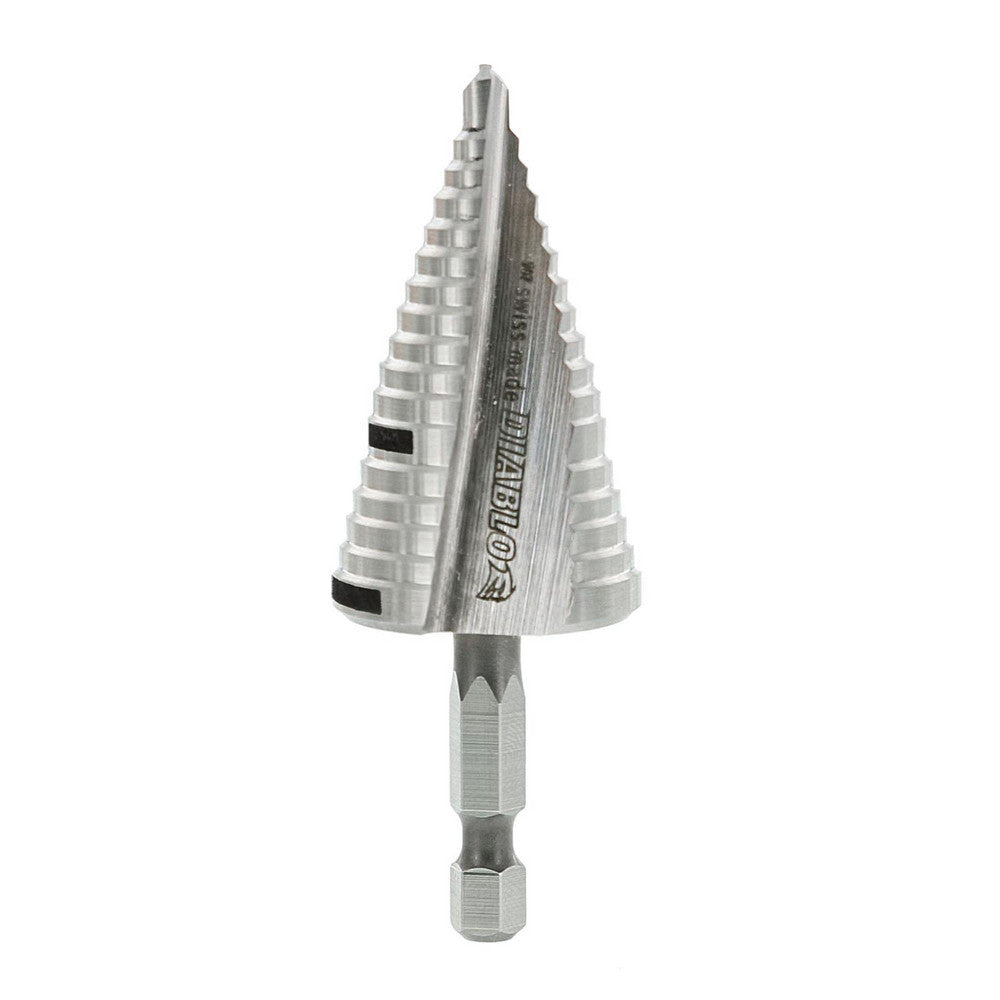 DIABLO DSD1125S17 Step Drill Bit 7/8" Min, 1-1/8" Max, 1/4" Shank Dia, High-Speed Steel