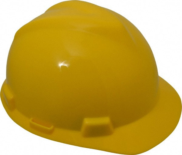 MSA 475360 Hard Hat Impact Resistant, V-Gard Slotted Cap, Type 1, Class E, 4-Point Suspension