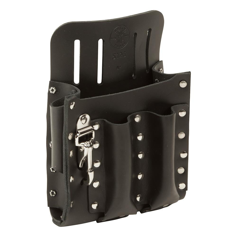 Klein Tools 5126 Tool Pouch 5 Pockets, Leather, Black