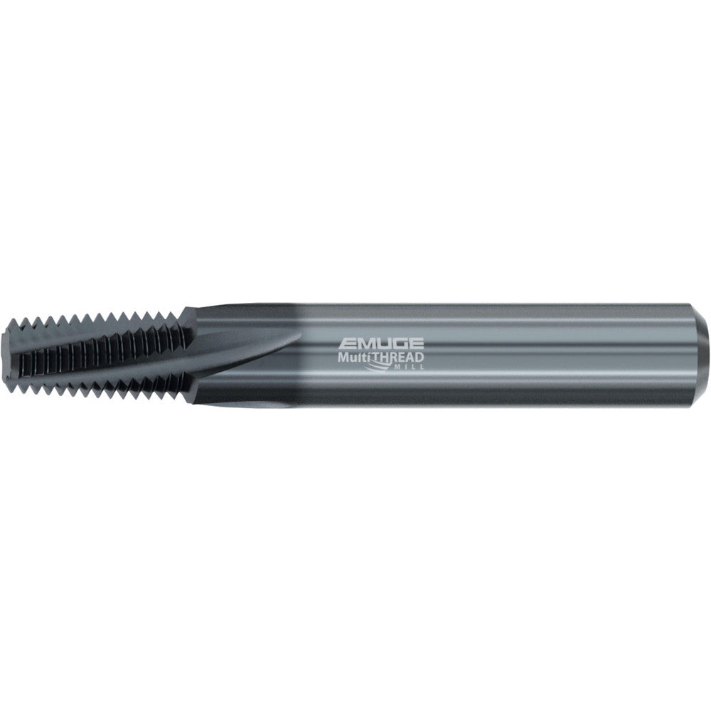 Emuge GFT9B816.9677 Helical Flute Thread Mill 1/4-183/8-18, 4 Flute, 1/2" Shank Dia, Solid Carbide