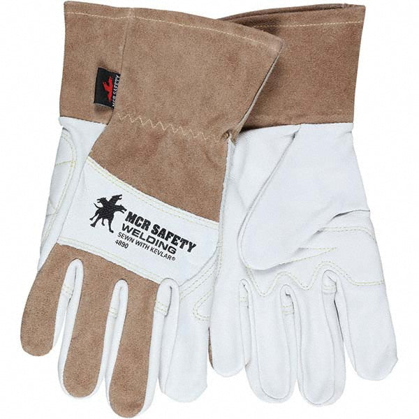 MCR Safety 4890M Welding Gloves MCR Safety Size Medium, Leather, Pair, for General Welding