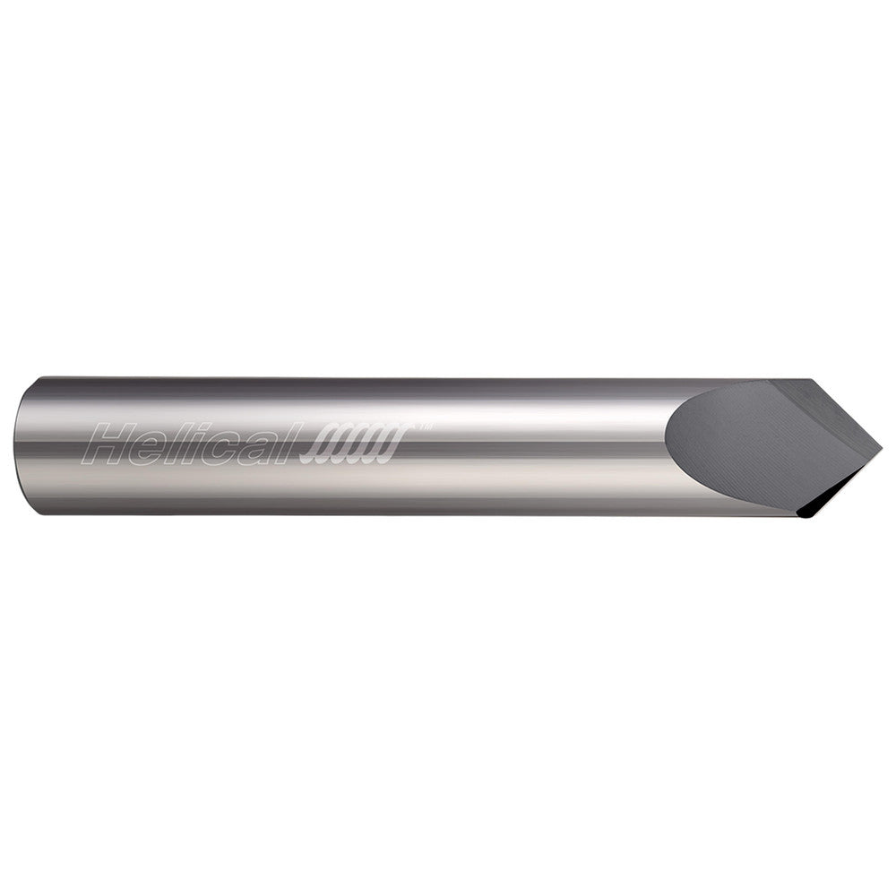 Helical Solutions 06030 Chamfer Mill 3/16" Dia, 3/16" Shank Dia, 90 deg, 2 Flute, Solid Carbide, Single End