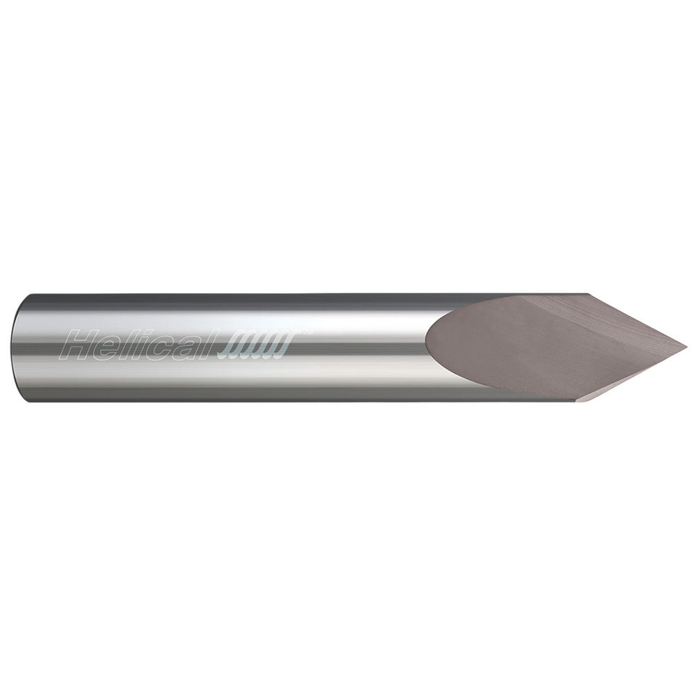 Helical Solutions 06285 Chamfer Mill 1/2" Dia, 1/2" Shank Dia, 60 deg, 2 Flute, Solid Carbide, Single End