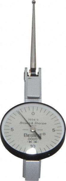 TESA Brown & Sharpe 599-7034-3 Dial Test Indicators 0.02 Max, 0-10-0, 0.0005" Accuracy, Horizontal