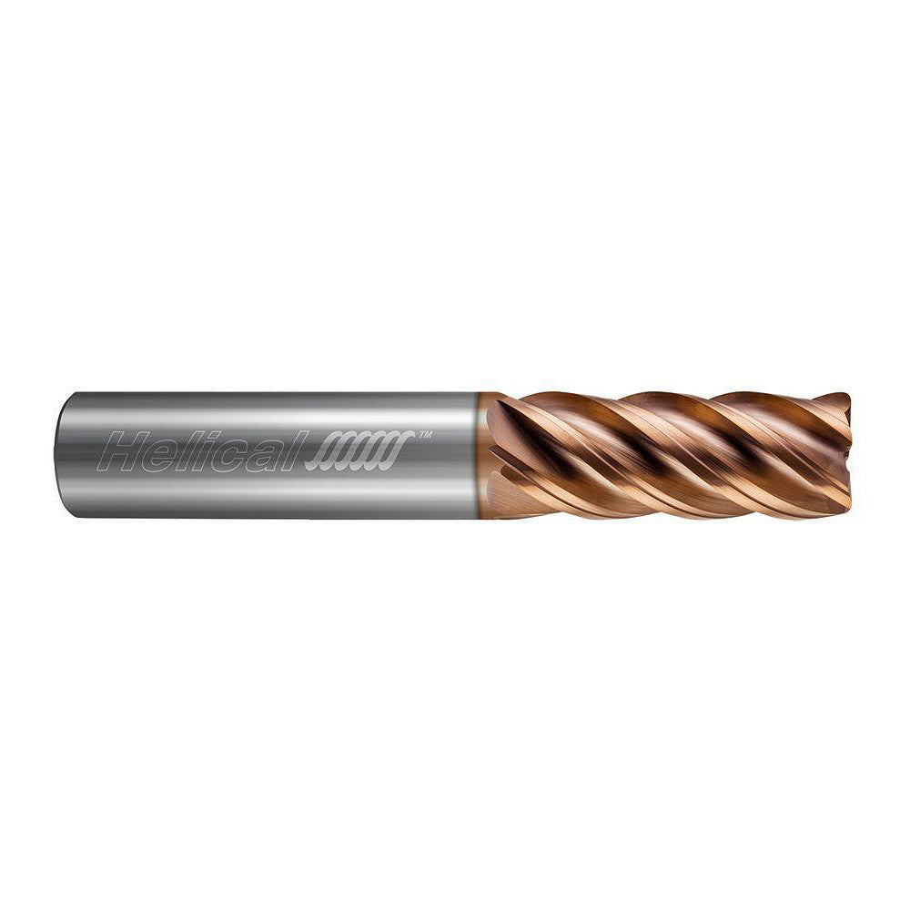 Helical Solutions 82971 Corner Radius End Mill 1/8" Dia, 3/4" LOC, 0.0100" Radius, 5 Flute, Solid Carbide