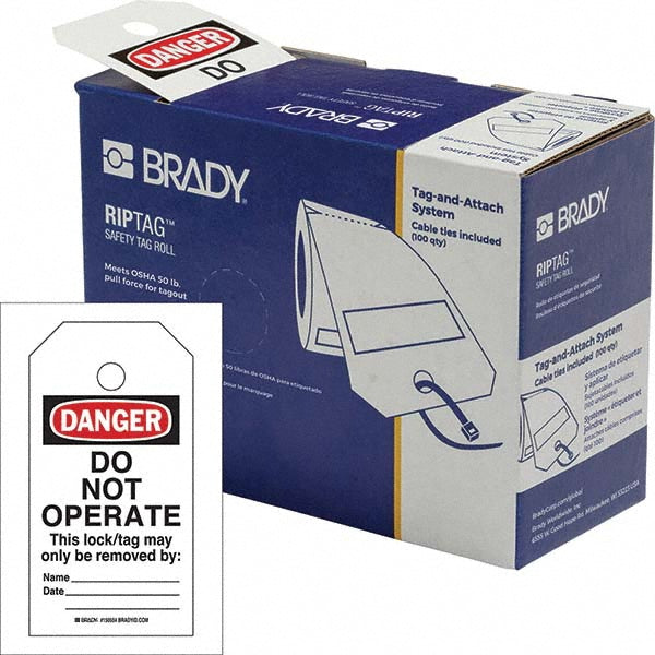 Brady 150503 Do Not Operate Tag Rectangle, 5-3/4" High, 3" Wide, Polyester, "Danger"