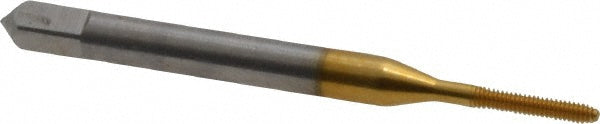 Balax 10003-01T Thread Forming Tap #0-80 UNF, 2B Class of Fit, Bottoming Chamfer, High-Speed Steel, Titanium Nitride Finish