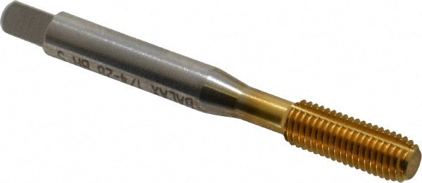 Balax 12865-01T Thread Forming Tap 1/4-28 UNF, 2B & 3B Class of Fit, Bottoming Chamfer, High-Speed Steel, Titanium Nitride Finish