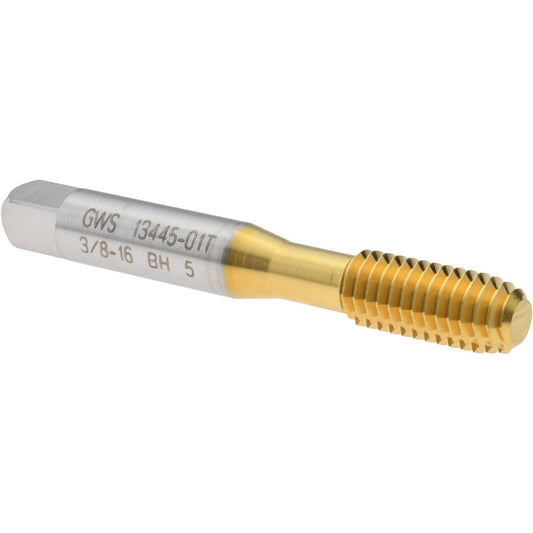 Balax 13445-01T Thread Forming Tap 3/8-16 UNC, Bottoming Chamfer, High-Speed Steel, Titanium Nitride Finish
