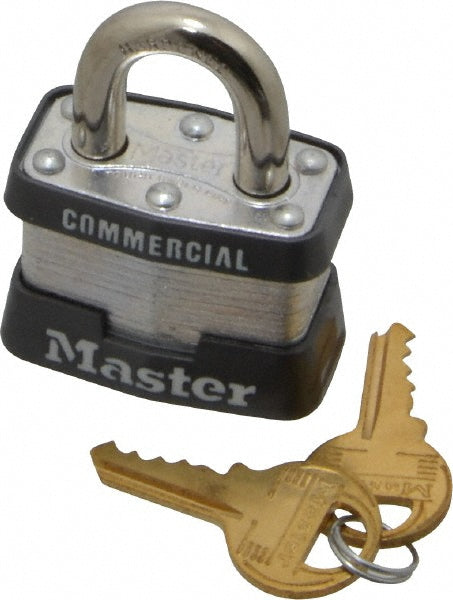 Master Lock 3KA-3358 Padlock Laminated Steel, Keyed Alike, 1-9/16" Wide