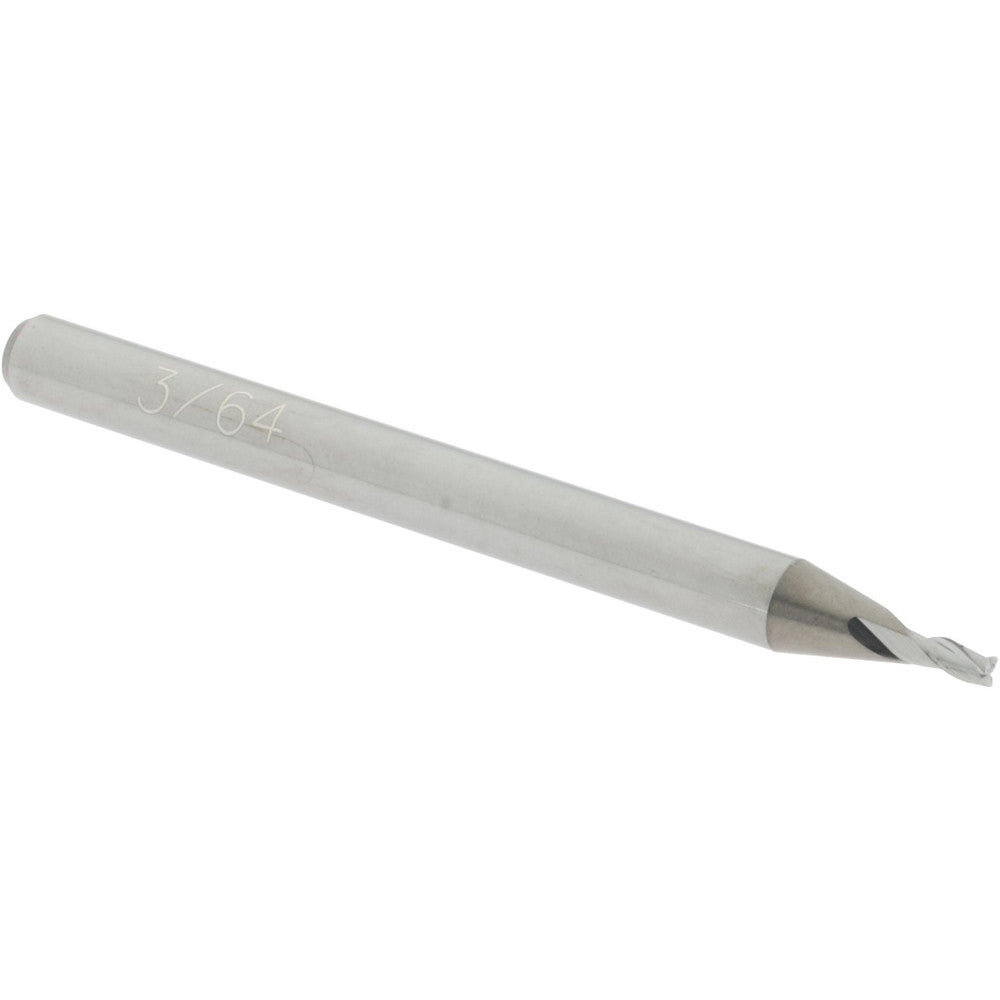 Accupro 00037648 Square End Mill 3/64'' Dia, 3/32'' LOC, 1/8'' Shank Dia, 1-1/2'' OAL, 3 Flutes, Solid Carbide