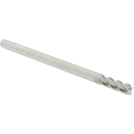 Accupro 00037713 Square End Mill 1/4'' Dia, 3/4'' LOC, 1/4'' Shank Dia, 4'' OAL, 4 Flutes, Solid Carbide