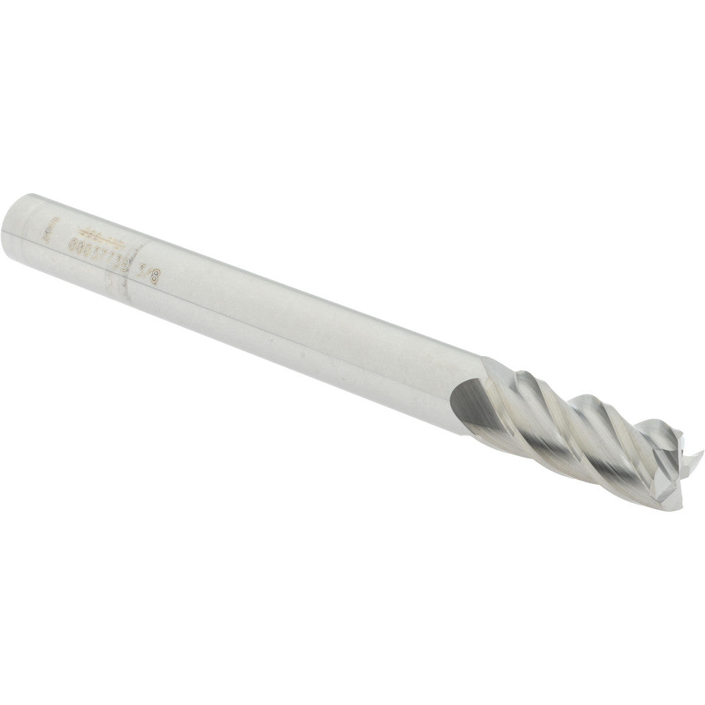 Accupro 00037739 Square End Mill 3/8'' Dia, 7/8'' LOC, 3/8'' Shank Dia, 4'' OAL, 4 Flutes, Solid Carbide