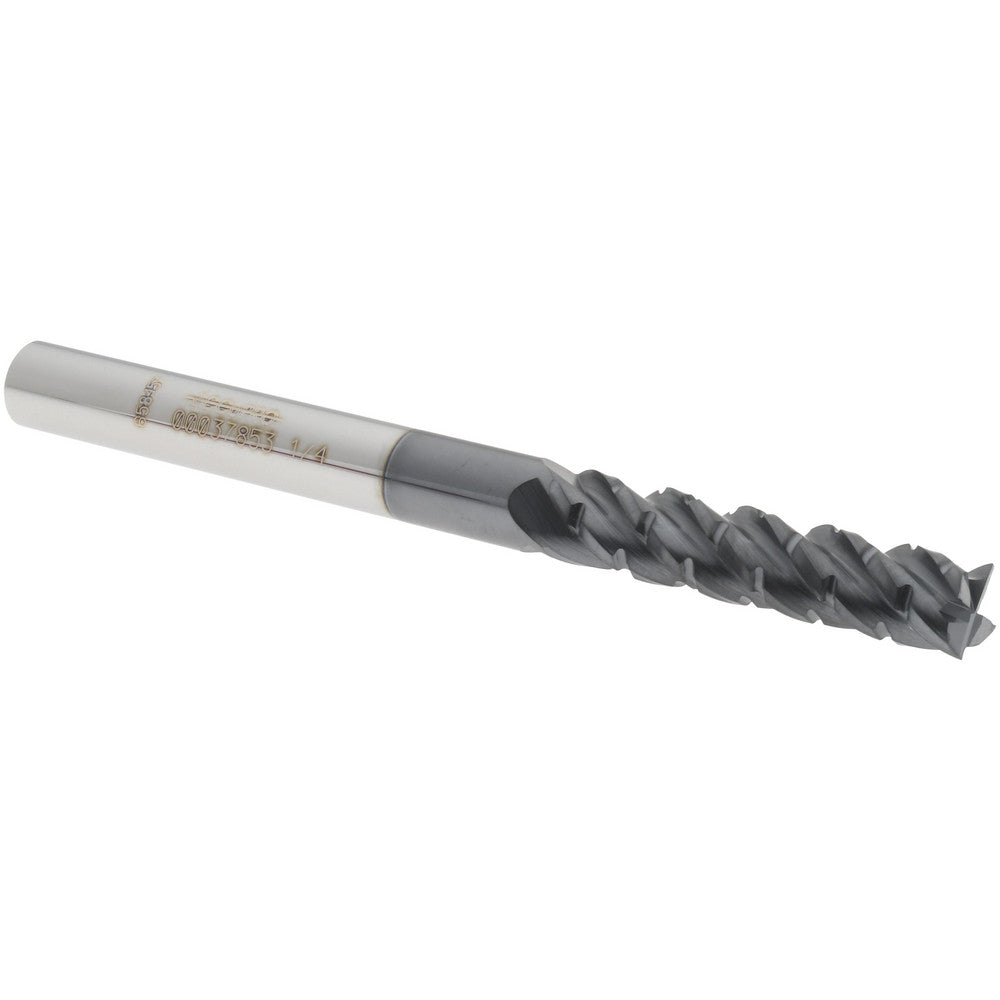Accupro 00037853 Roughing & Finishing End Mill 1/4" Dia, 4 Flutes, Square End, Chipbreaker, Solid Carbide