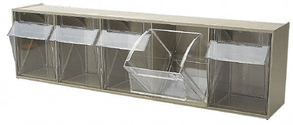 Quantum Storage QTB305IV 5 Compartment Ivory Small Parts Tip Out Stacking Bin Organizer