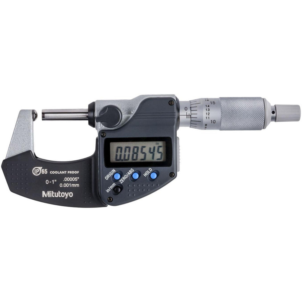 Mitutoyo 395-351-32 25.4mm Max Measurement, Spherical Face Micrometer