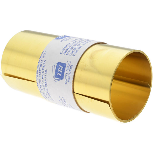 Trinity Brand Industries M-BBN-7 Shim Stock 0.007'' Thick, 100'' Long, 6" Wide, 260 Alloy Brass