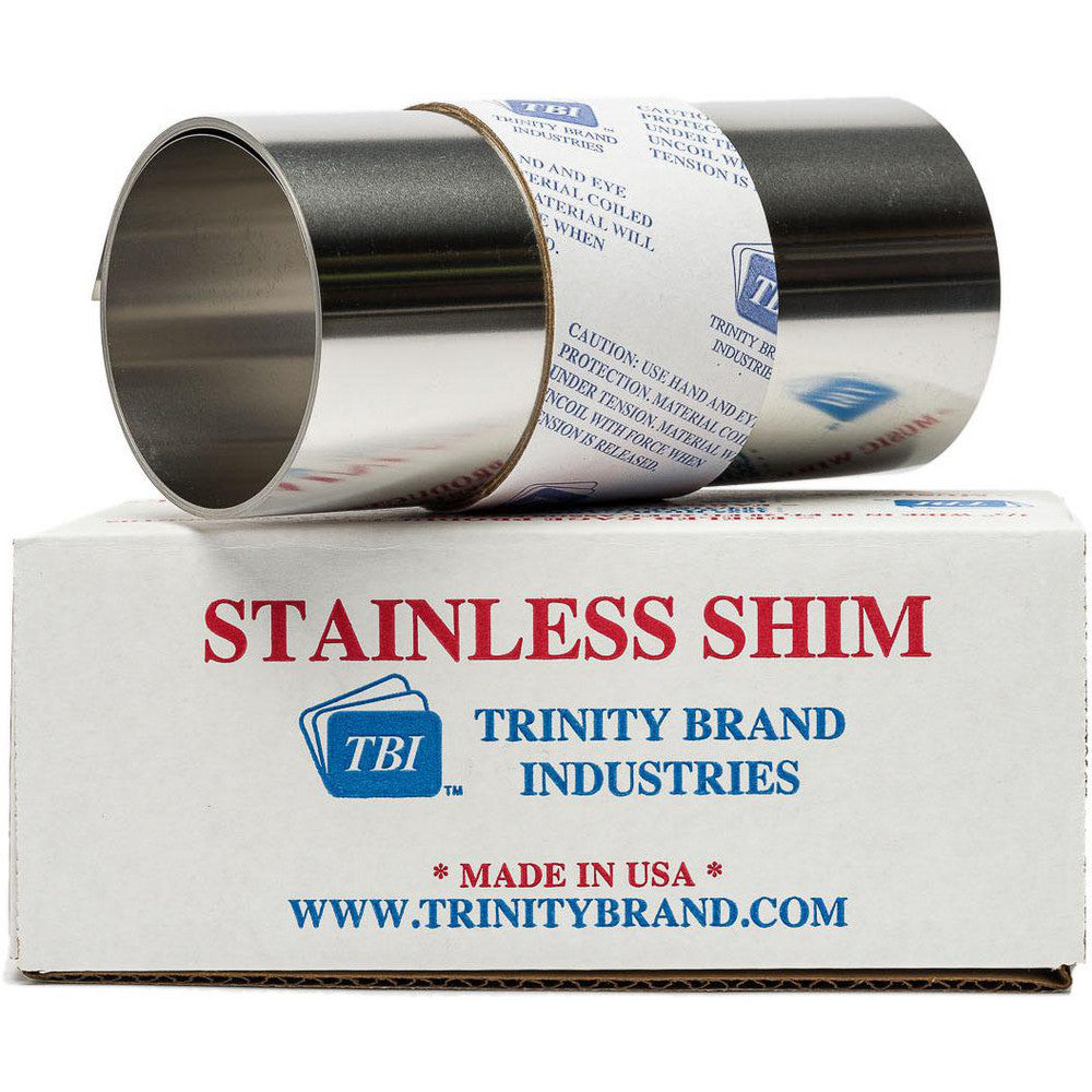 Trinity Brand Industries M-SSN-5 Shim Stock 0.005'' Thick, 100'' Long, 6" Wide, Stainless Steel