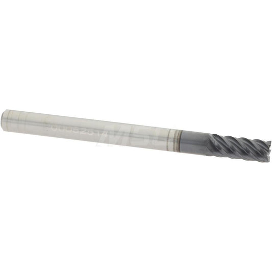 Accupro 95168256 Square End Mill  0.1250" Dia, 0.25" LOC, 0.125" Shank Dia, 1.5" OAL, 5 Flutes, Solid Carbide