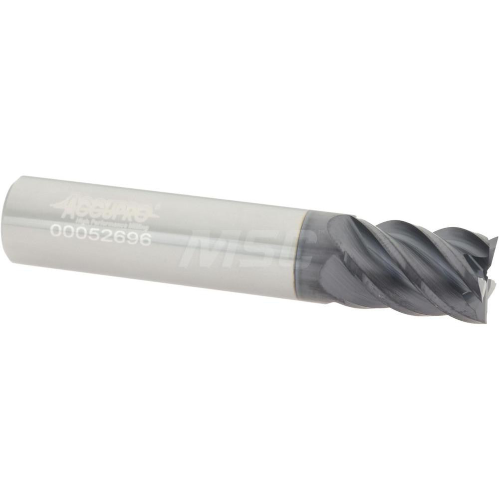 Accupro 95168260 Square End Mill 3/8" Dia, 1/2" LOC, 5 Flutes, Solid Carbide