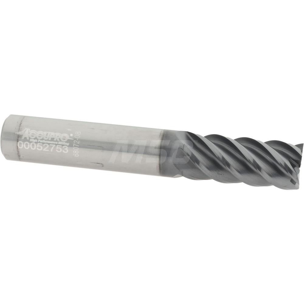 Accupro 95168677 Square End Mill 7/16" Dia, 1" LOC, 5 Flutes, Solid Carbide