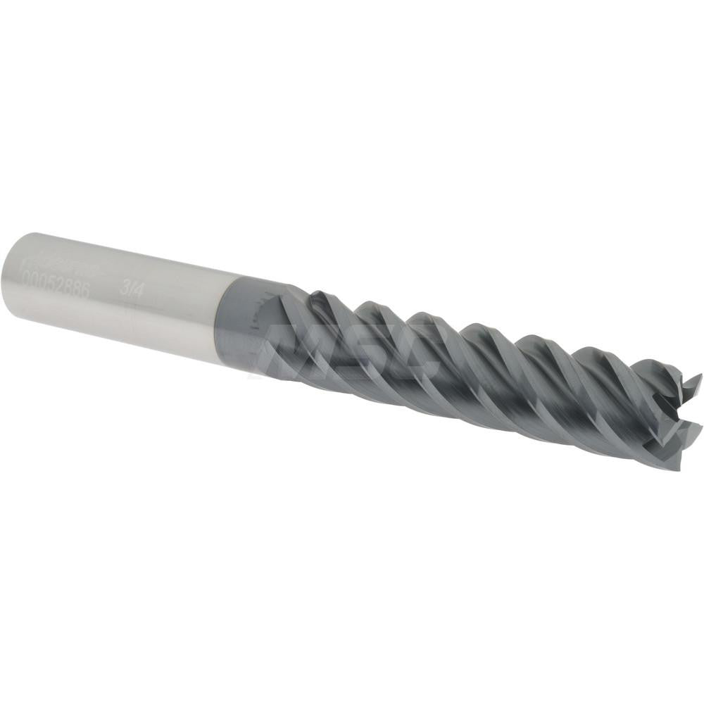 Accupro 00052886 Square End Mill 3/4'' Dia, 3-1/4'' LOC, 3/4'' Shank Dia, 6'' OAL, 5 Flutes, Solid Carbide