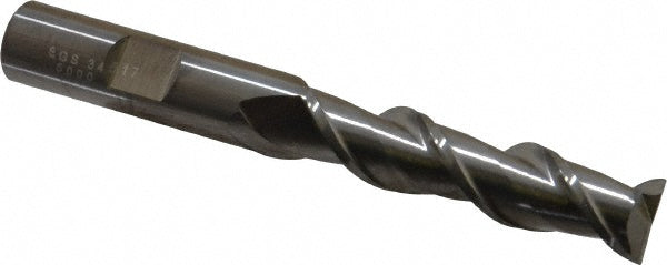 Kyocera SGS Precision Tools 34517 Square End Mill 1/2'' Dia, 2'' LOC, 1/2'' Shank Dia, 4'' OAL, 2 Flutes, Solid Carbide